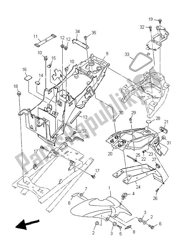 All parts for the Fender of the Yamaha XJ6 SA Diversion 600 2010