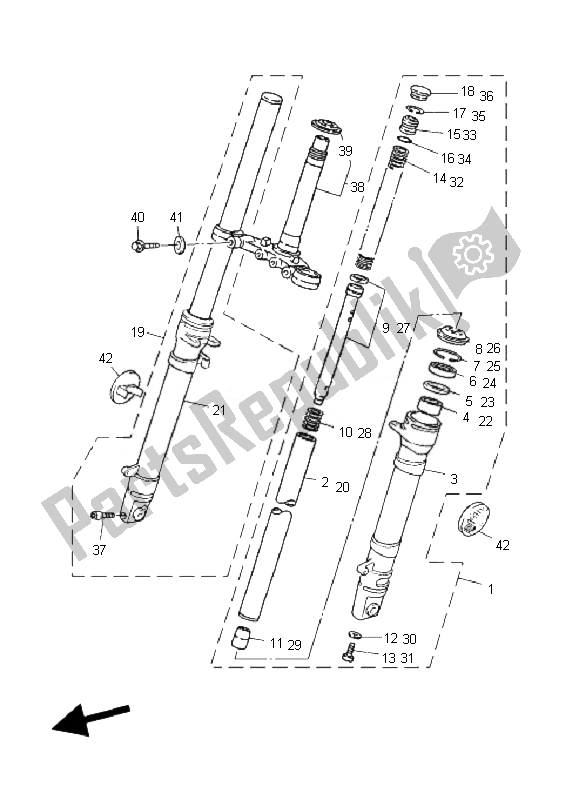 Tutte le parti per il Forcella Anteriore del Yamaha TZR 50 2010