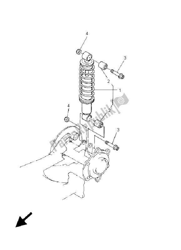 All parts for the Rear Suspension of the Yamaha YFM 80R 2008