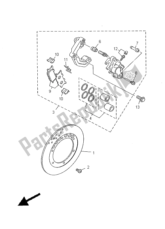 Toutes les pièces pour le étrier De Frein Avant du Yamaha SR 125 2000