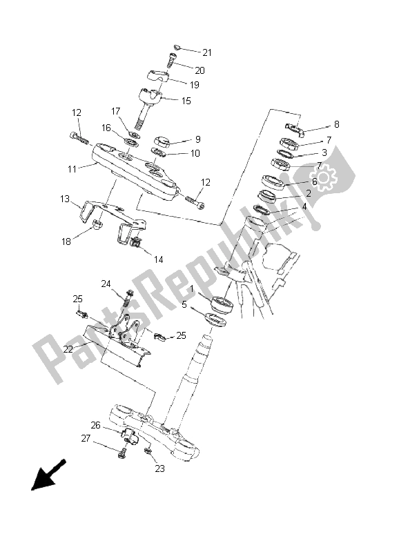 All parts for the Steering of the Yamaha XVS 125 Dragstar 2001