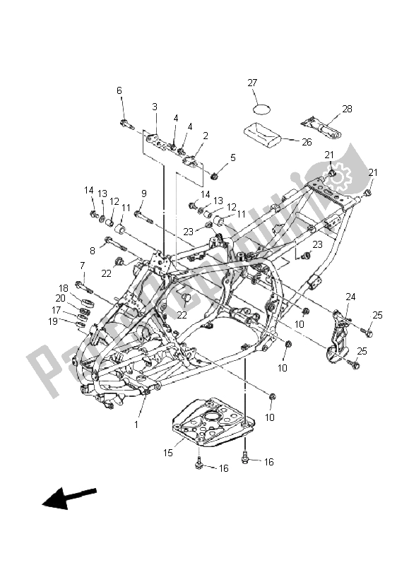 Tutte le parti per il Telaio del Yamaha YFM 350R 2006