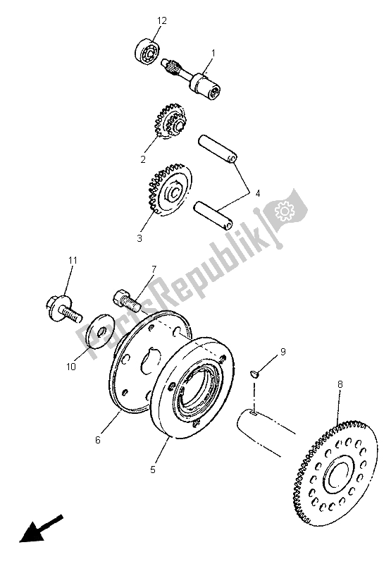 All parts for the Starter Clutch of the Yamaha FZS 600 1999