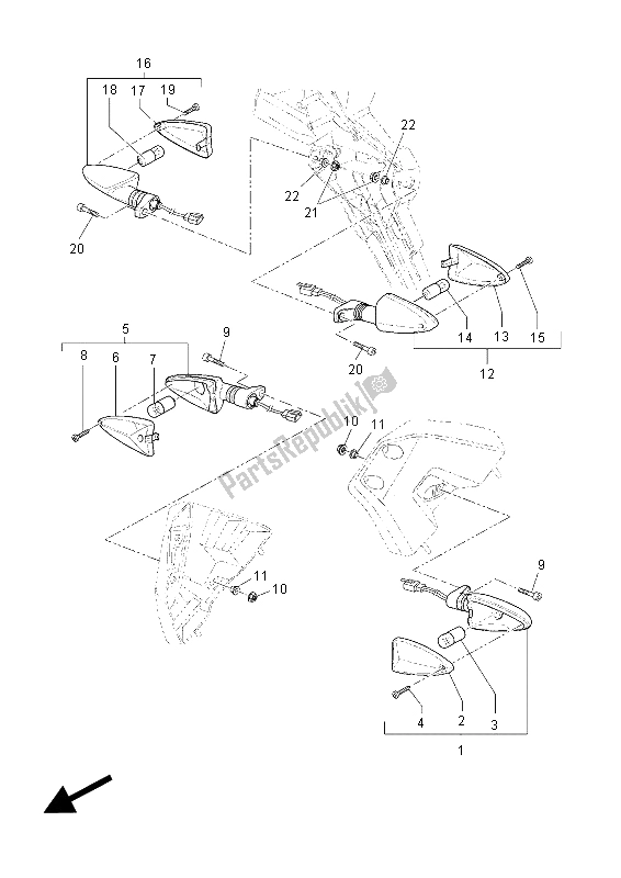 Toutes les pièces pour le Lumière Clignotante du Yamaha XT 660 ZA Tenere 2015