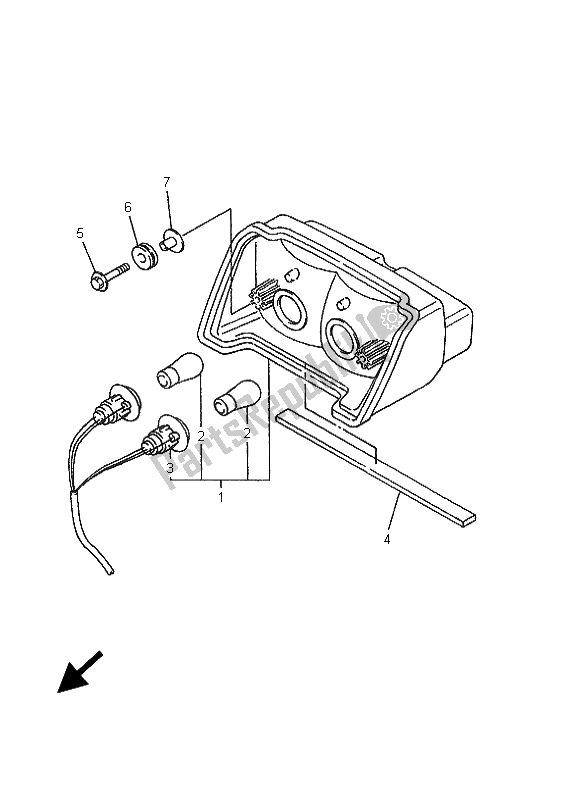 All parts for the Taillight of the Yamaha FZS 600 Fazer 2001