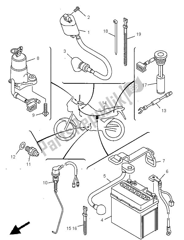 Alle onderdelen voor de Elektrisch 1 van de Yamaha TDR 125 1999