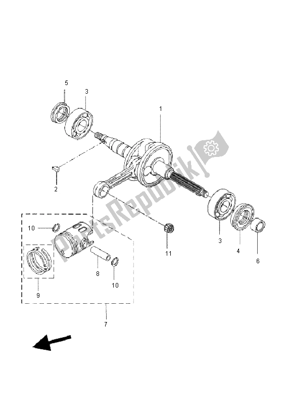 All parts for the Crankshaft & Piston of the Yamaha YQ 50 Aerox 2011