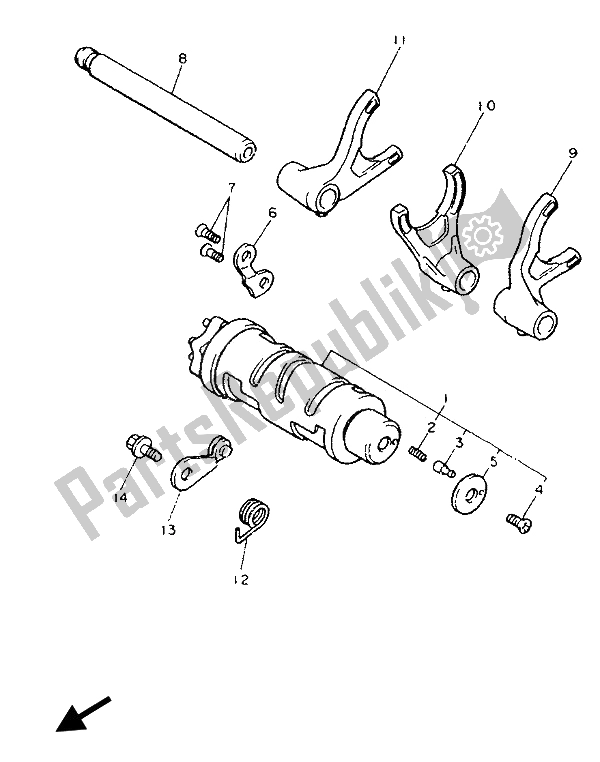 Todas las partes para Cambio De Leva Y Horquilla de Yamaha FJ 1200 1992