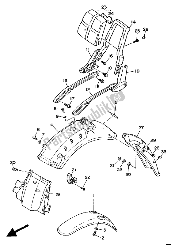 Todas las partes para Defensa de Yamaha XV 1100 Virago 1992