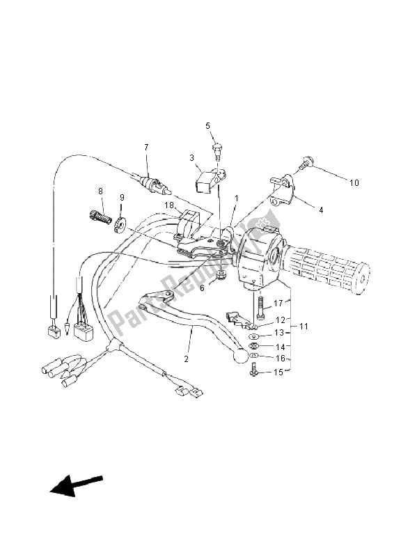 Toutes les pièces pour le Interrupteur Et Levier De Poignée du Yamaha YFM 350 Grizzly 2X4 2011