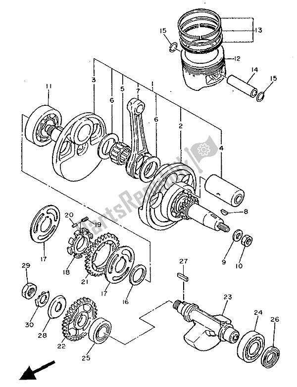 Todas las partes para Cigüeñal Y Pistón de Yamaha XT 600Z Tenere 1986