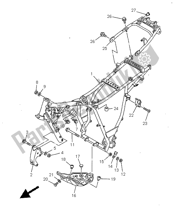 Todas las partes para Marco de Yamaha TW 125 1999