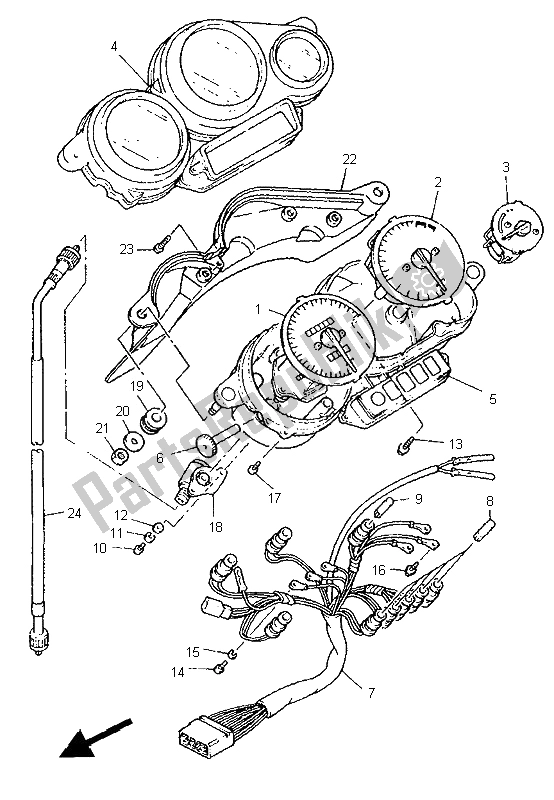 Toutes les pièces pour le Mètre du Yamaha FZR 600R 1995