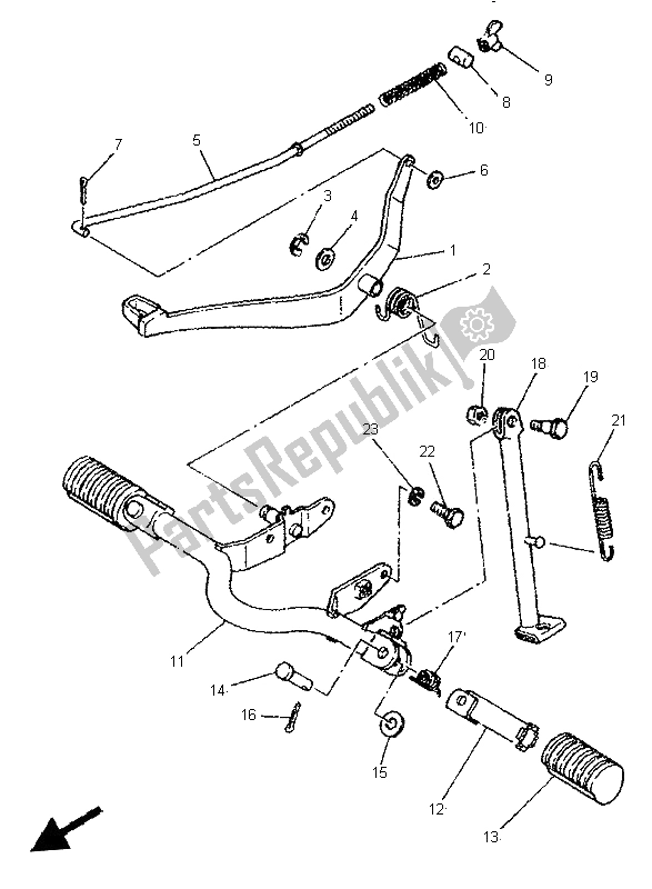 Toutes les pièces pour le Repose-pieds du Yamaha PW 80 1996