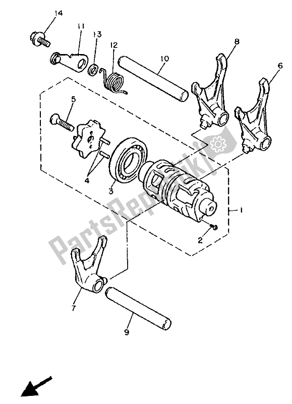 Tutte le parti per il Camma Cambio E Forcella del Yamaha XT 600E 1994
