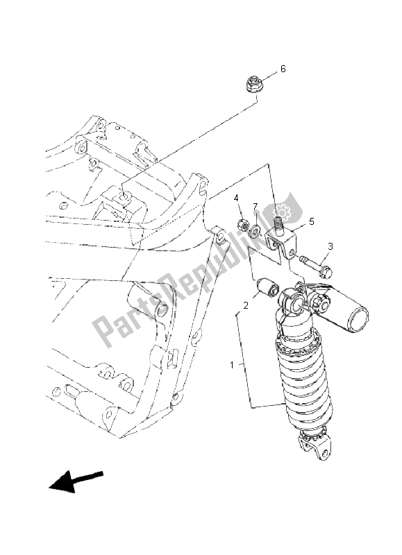 All parts for the Rear Suspension of the Yamaha TDM 900 2008