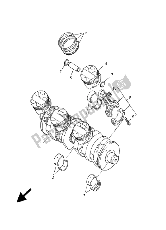 Toutes les pièces pour le Vilebrequin Et Piston du Yamaha YZF 1000R Thunderace 2001