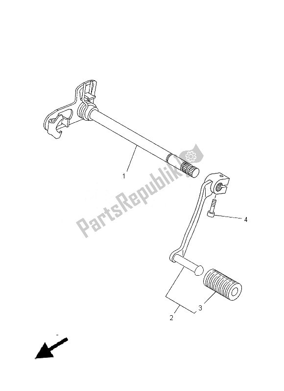 All parts for the Shift Shaft of the Yamaha XT 660R 2014