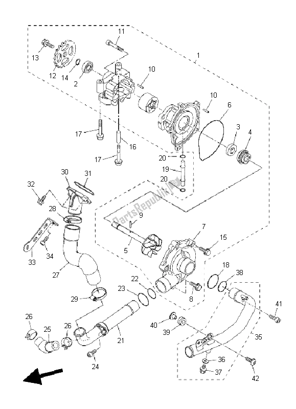 Toutes les pièces pour le Pompe à Eau du Yamaha YZF R1 1000 2011