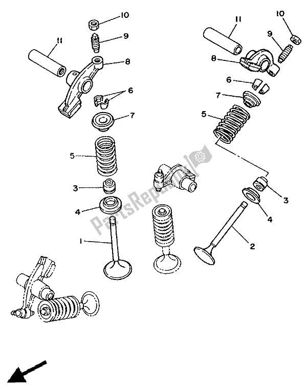 Wszystkie części do Zawór Yamaha XV 250 Virago 1992