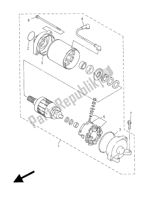 Toutes les pièces pour le Demarreur du Yamaha YZF R1 1000 1998