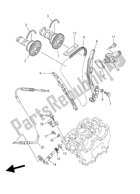 All parts for the Camshaft & Chain of the Yamaha YZ 250F 2002