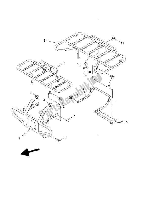 All parts for the Guard of the Yamaha YFM 600F Grizzly 4X4 2000