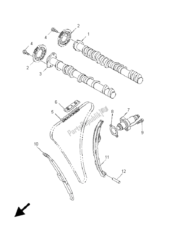 All parts for the Camshaft & Chain of the Yamaha YZF R1 1000 2001