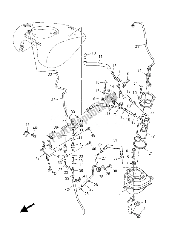 Tutte le parti per il Serbatoio Carburante 2 del Yamaha XV 1900A 2013