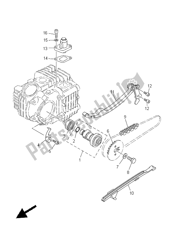 Toutes les pièces pour le Arbre à Cames Et Chaîne du Yamaha TT R 110E 2015