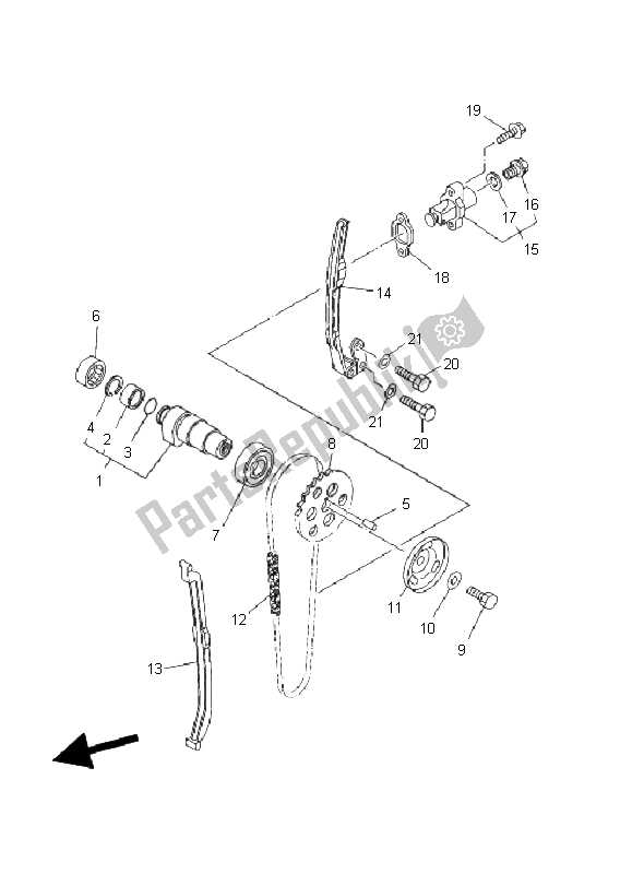 Tutte le parti per il Albero A Camme E Catena del Yamaha YFM 350 FA Bruin 4X4 2006