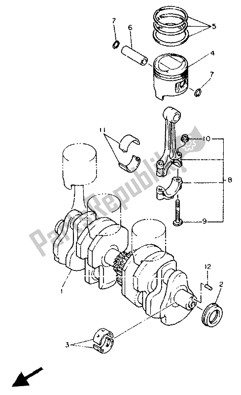 Tutte le parti per il Albero Motore E Pistone del Yamaha XJ 600S Diversion 1994