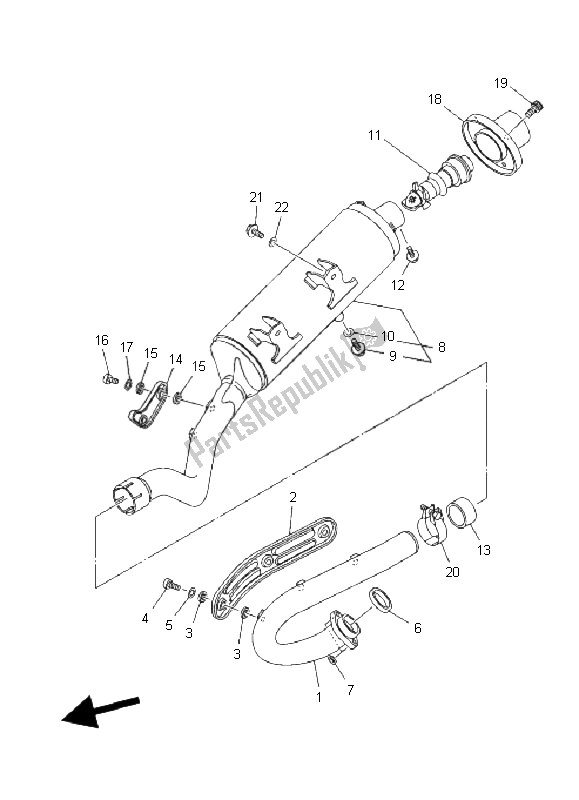 Tutte le parti per il Scarico del Yamaha YFZ 450 SE 2008