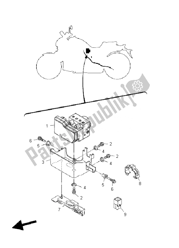 Wszystkie części do Elektryczny 3 Yamaha VMX 17 1700 2010