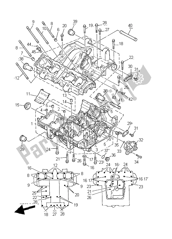 Todas las partes para Caja Del Cigüeñal de Yamaha XJ 900S Diversion 2002