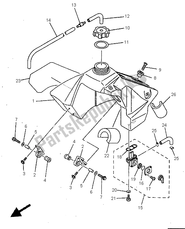 Wszystkie części do Zbiornik Paliwa Yamaha YZ 80 LW 1998