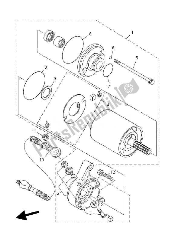 Tutte le parti per il Motore Di Avviamento del Yamaha YFM 350R 2007