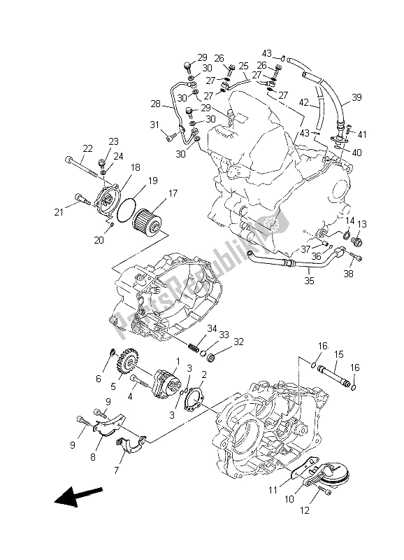 All parts for the Oil Pump of the Yamaha XT 660R 2006