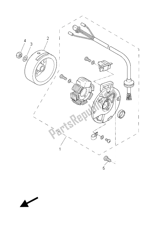 Alle onderdelen voor de Generator van de Yamaha CW 50 2015