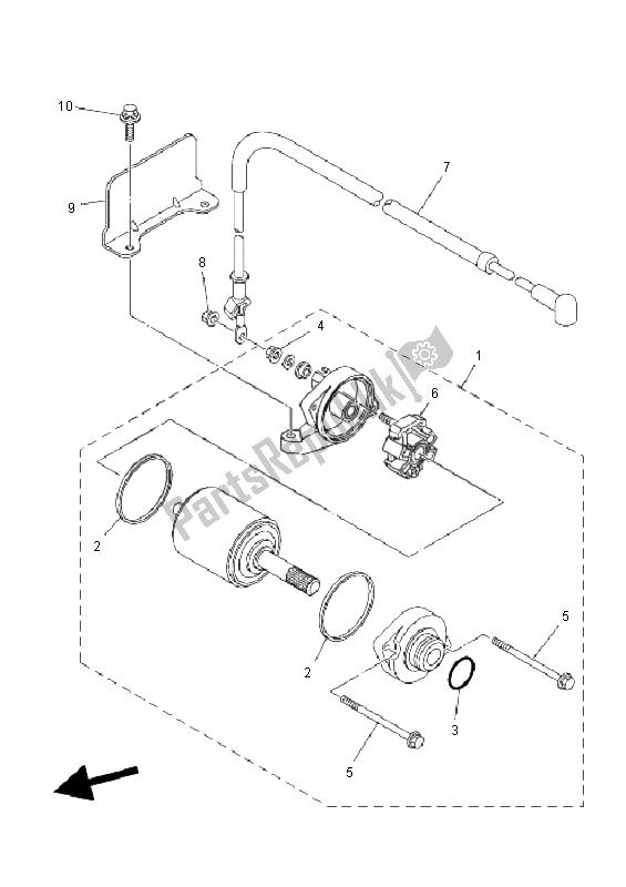 All parts for the Starting Motor of the Yamaha YFM 450F Grizzly EPS 2011