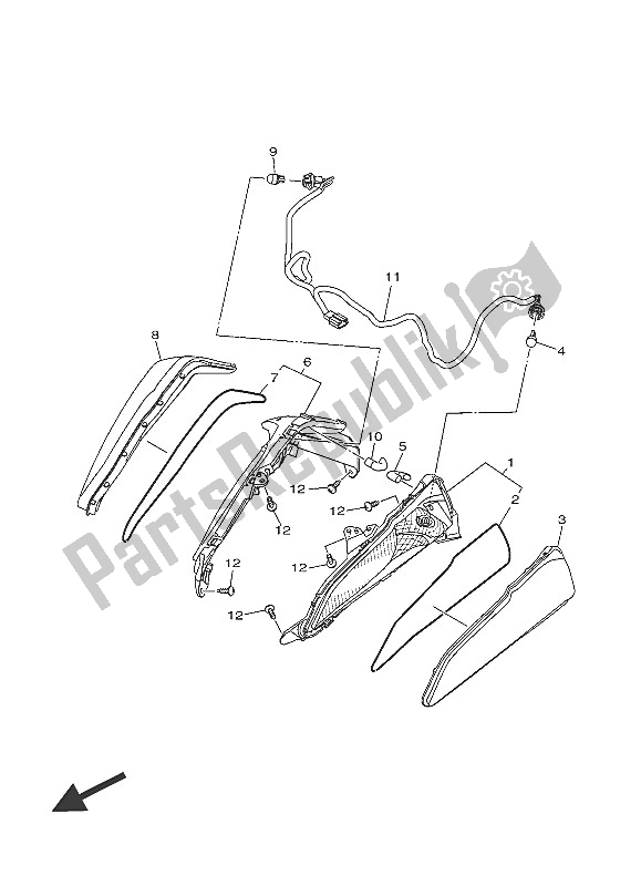 Tutte le parti per il Luce Lampeggiante del Yamaha MW 125A 2016