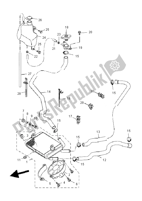 Alle onderdelen voor de Radiator Slang van de Yamaha VP 125 X City 2010