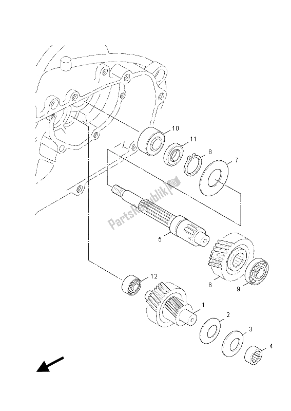 All parts for the Transmission of the Yamaha NXC 125 EA 2012