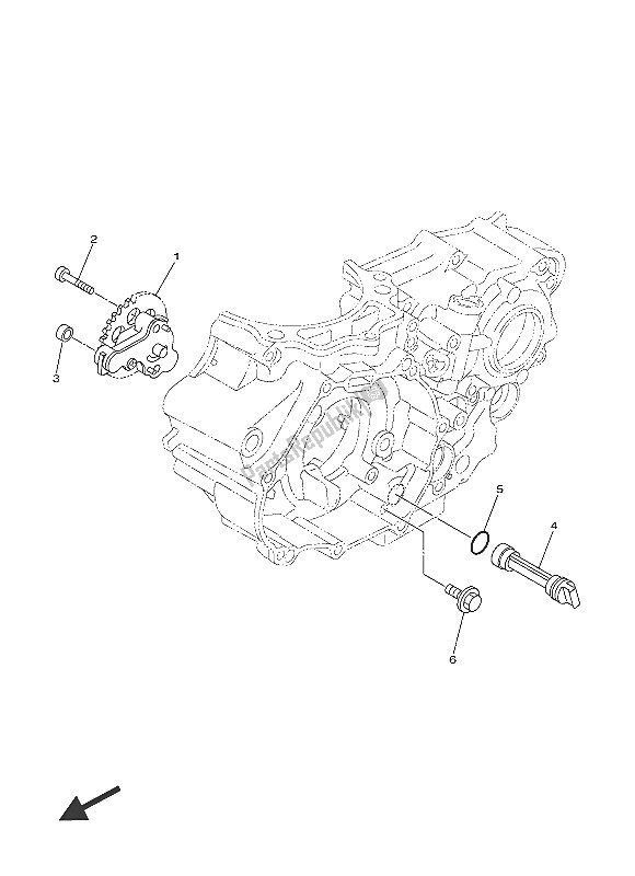 All parts for the Oil Pump of the Yamaha YZ 450F 60 TH Anniversary 2016