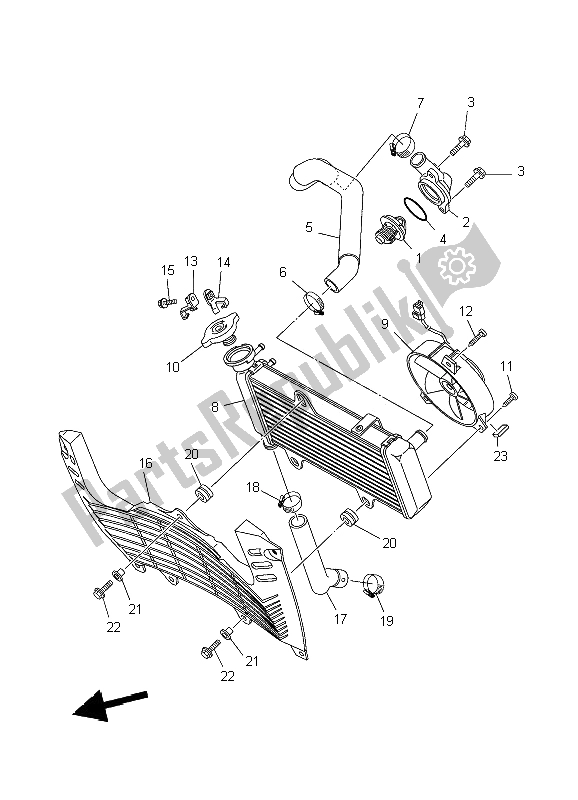 Alle onderdelen voor de Radiator Slang van de Yamaha XT 660R 2006