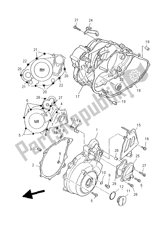 Tutte le parti per il Coperchio Del Carter 1 del Yamaha XT 600E 2002