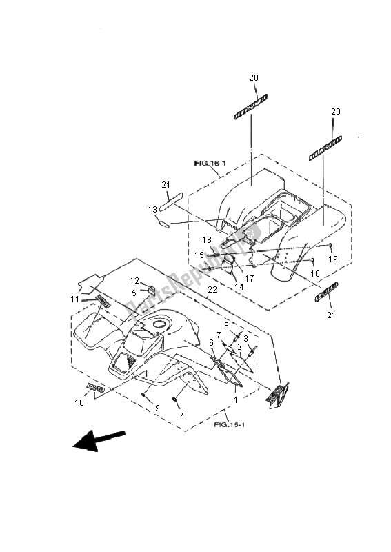 Toutes les pièces pour le Emblème Et étiquette du Yamaha YFS 200 Blaster 2001