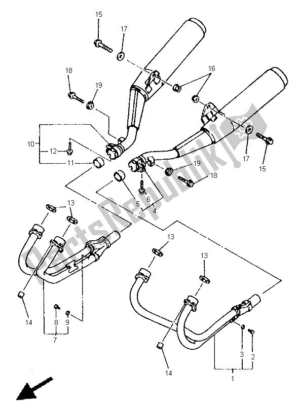 Tutte le parti per il Scarico del Yamaha XJ 600S 1999