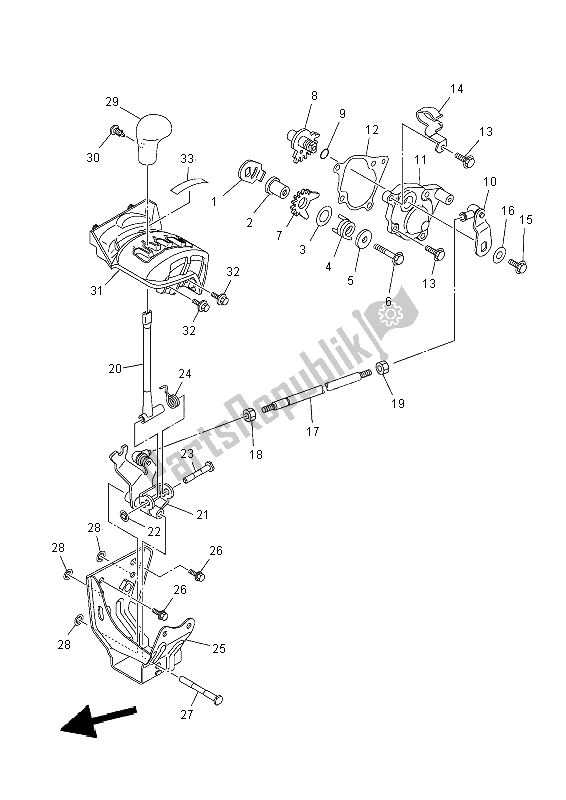 All parts for the Shift Shaft of the Yamaha YFM 450 Fwad IRS Grizzly 4X4 Yamaha Black 2014