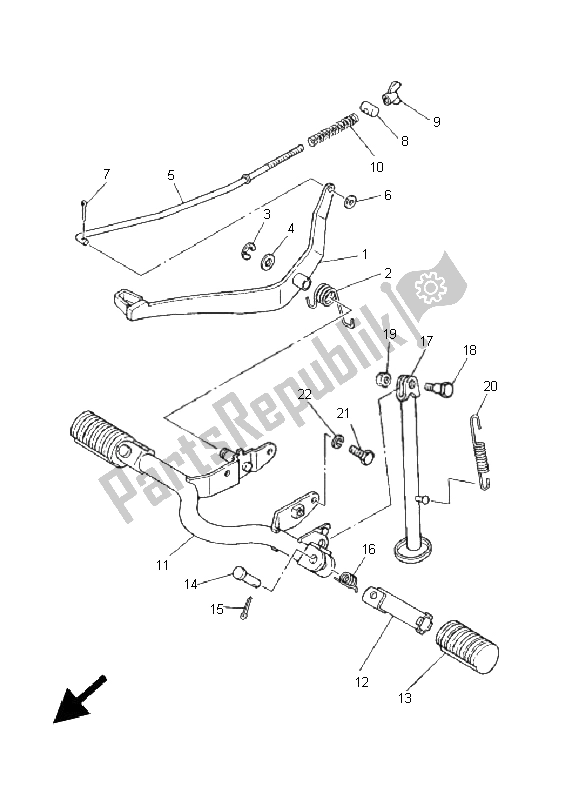 Todas las partes para Soporte Y Reposapiés de Yamaha PW 80 2005